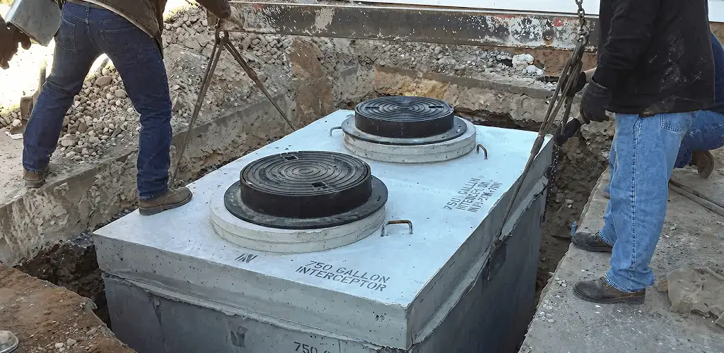 Grease trap installation for a commercial property drainage system in Aurora, CO