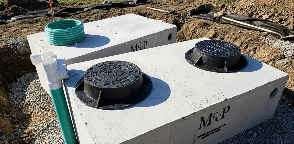 Grease trap installation unit set in place for drainage protection in Aurora, CO